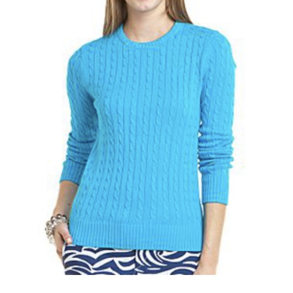 Lilly Pulitzer Blue Cable Knit Sweater